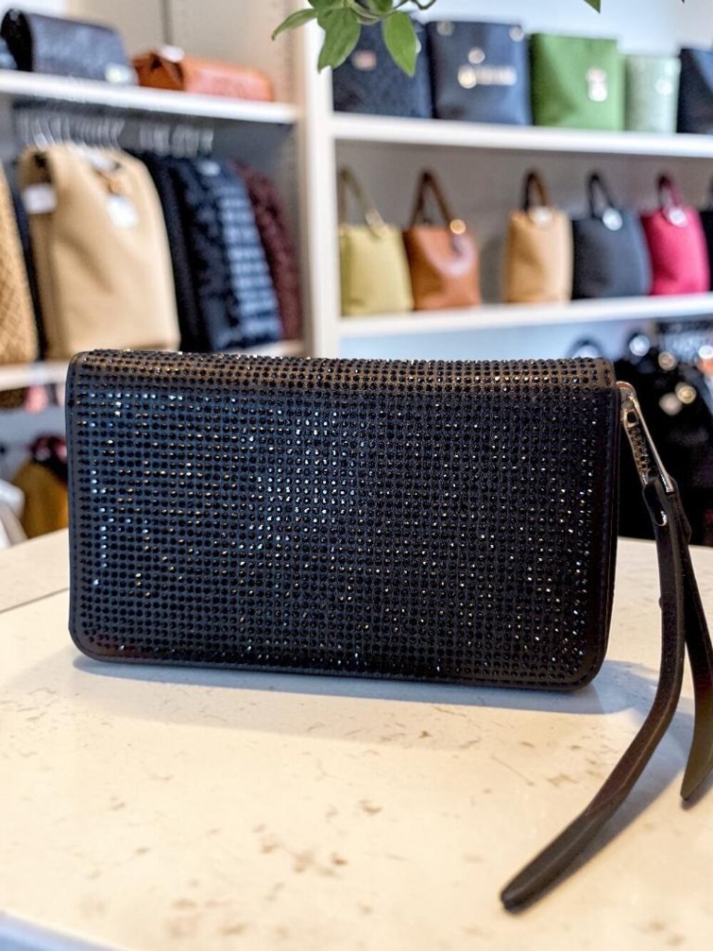 Glittery Zippy Black Long Wallet by Madden Girl   NWT